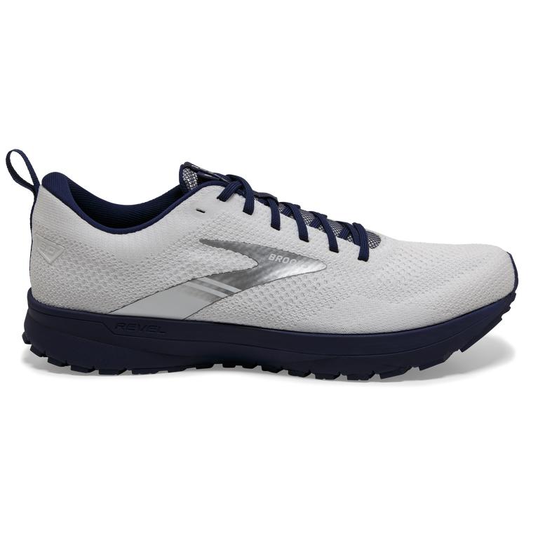 Brooks Revel 5 - Mens Performance Road Running Shoes - White/Blue (61894SLRG)